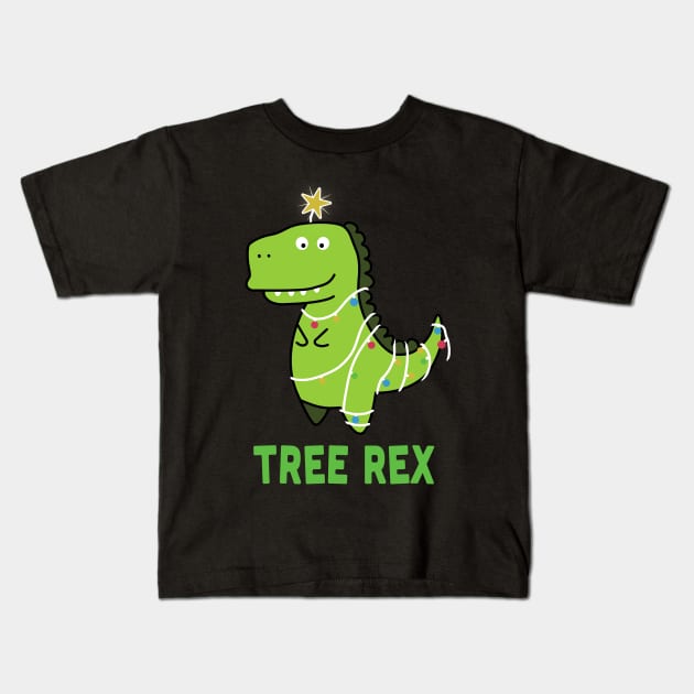 Christmas Tree Rex Kids T-Shirt by Kiwi